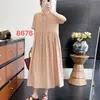 Vestido Plisado Artístico Estilo Mori Girl Japonés con Cuello de Solapa para Mujer, Vestido Largo Suelto y Casual de Verano