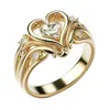 Nuevo Anillo Popular Estilo Lujo Calado Forma de Corazón Circonita Creativo Moderno para Mujer Huajie Venta al por Mayor