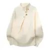 Diseño de Botón Irregular Sentido de la Moda Punto de Cuello Semi Alto para Hombre Otoño Tendencia Marca cleanfit Nicho Suéter Casual