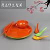 Plato de comida rápida colorido de tres compartimentos Plato de comida con compartimento para cantina Plato de plástico Vajilla redonda de melamina imitación porcelana Juego de platos para la cena