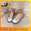 Zapatos planos casuales versátiles con lazo estilo hada dopamina para mujer, nuevos zapatos de tacón bajo de primavera-verano 2026