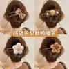 Clip de Pato de Felpa Flor de Otoño Invierno para Mujer 2026 Nuevo Tamaño Grande Clip de Garra Recta Pinza para Moño en la Parte Posterior de la Cabeza Pasador Adorno para el Cabello
