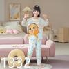 Pijama Infantil Transfronterizo para Mujer de Manga Larga Primavera y Otoño Princesa Madre e Hija Bebé Padre-Hijo Ropa de Casa Traje Verano Ropa para Aire Acondicionado