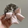 Scrunchie Rosa Laço Doce Tecido Xadrez Elástico de Cabelo para Mulheres Corda de Cabelo de Menina Vintage Acessório de Cabelo Faixa de Cabeça Ornamento de Cabelo