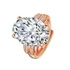 Gran Venta Anillo de Diamante Azul Grafito Grande Desnudo Anillo de Gema Topacio Chapado en Oro de 18 Quilates Diamante Zafiro Anillo Abierto