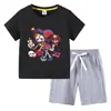 2026 Camiseta Infantil Masculina Verão Novo Estilo Manga Curta Roupa Infantil Estilo Coreano Algodão Calça Curta Feminina Conjunto de Duas Peças
