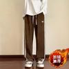 Pantalones de pana retro americanos para hombre otoño e invierno callejero drapeado recto deportivo casual forro polar liquidación pantalones largos