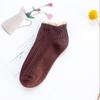 Calcetines de otoño para mujer fibra de bambú retro Mori encaje calcetines de barco color sólido frescos calcetines bajos fabricantes mayoreo