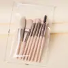 Macaron Cangzhou Set de Brochas de Maquillaje Set Corto Portátil para Viaje Brocha para Rubor para Principiantes Brocha para Sombras de Ojos Herramientas de Belleza