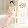 Novo Estilo Pijama Feminino para Outono e Inverno, Feito de Veludo Alemão, Manga Longa e Calça Longa, Doce e Fofo, Cor Sólida, Tamanho Plus, Conjunto de Loungewear Quente