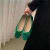 Zapatos Retro Franceses de Terciopelo con Lazo para Mujer 2024 Nuevos Zapatos de Abuela Suaves de Suela Blanda con Punta Cuadrada de Gama Alta