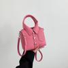 Bolsa Feminina Personalizada Bolsa de Mão 2024 Novas Bolsas Moda Estilo Ocidental Alta Textura Cor Contrastante Casual Ombro Transversal