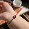 Pulsera de hebilla de anillo de arena dorada púrpura cinabrio para mujer, cinabrio de fidelidad seguro, simple, a la moda, elegante, pulsera para mujer