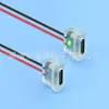 Conector hembra tipo C, aparato pequeño impermeable de carga rápida, puerto de alimentación USB con cable de extensión iluminado