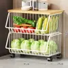 Prateleira de Armazenamento para Cozinha, Caixa de Lanches Doméstica de Chão, Cesta de Frutas e Legumes para Brinquedos na Sala de Estar, Carrinho de Legumes, Prateleira de Armazenamento Multicamadas
