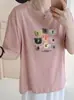 Ventas Directas del Mercado de las Trece Línas: Camiseta de Algodón Copo de Nieve de Verano, Cuello Redondo, Corte Ajustado, Mangas Cortas Versátiles, Suministro para Tienda Física, Envío Directo de Una Pieza