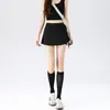 Falda de Cintura Alta con Cordón para Mujer, Nuevo Estilo Verano 2026, Corte Ajustado, Deportiva, Anti-Exposición, Pantalones Falda de Capas