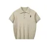 Camisa tipo polo estilo Old Money con cuello camisero, Tejido de punto de manga corta para hombre, Trenzado de ochos, Bordado de caballo, Camiseta de negocios, Venta al por mayor de fábrica transfronteriza