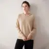 Bestseller de Otoño/Invierno: Sudadera con capucha 100% cachemira pura, suéter de punto pullover de manga larga, corte holgado, cómoda y agradable para la piel