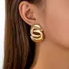Jóias Transfronteiriças Europeias e Americanas Brincos Geométricos Irregulares Moda Exagerada Versátil Metal Splicing Brincos Elegantes Elegantes para Mulheres