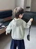 Q201 Moletom com capuz para meninos Primavera e Outono novo estilo infantil outono solto casual moda versão coreana versátil top moderno