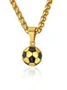 Amazon Transfronterizo Nuevo Collar de Fútbol Dorado Estilo Deportivo Joyería del Mundial para Hombre Collar con Colgante Estilo Europeo y Americano