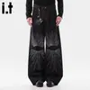 Jeans Negros de Lujo Resistentes con Lentejuelas para Hombre, Nuevo Estilo Otoño 2025, Atuendo Brillante para Escenario, Pantalones Acampanados de Alta Gama