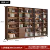 Gabinete de libros usados estilo retro personalizado puerta de vidrio exhibición gabinete de vino sala de estar del hogar estantería integrada de pared a techo mano