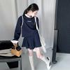 Conjunto de Falda para Niñas 2026 Otoño Nuevo Estilo Falso Dos Piezas Sudadera con Letras Falda Corta Plisada Conjunto de Dos Piezas para Niños Mayores Elegante