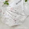 Estilo pastoral pequenas roupas íntimas florais das mulheres cintura alta bainha macia pele amigável confortável alto elástico sem costura triângulo shorts cabeça