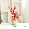 Árbol de Navidad Popular de Rama de Arpillera, Decoración Navideña con Ramas de Bayas Rojas, Regalo Festivo Decorativo que Mejora la Atmósfera