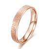 Anel Japonês e Coreano de Aço Titânio Ouro Rosa Fosco para Mulheres Prata Elegante Areia Perolada Estilo Simples Anel de Dedo para Casal