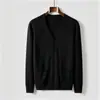 Cárdigan de Punto para Hombre de Comercio Exterior Negocios de Alta Gama Casual Cuello en V Color Sólido Suéter para Hombre Simple de Primavera y Otoño Ropa para Hombre