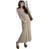 Saia de Tricô para Gestantes 2025 Nova Primavera Moda Coreana Elegante de Botão Único Decote V Skinny Vestido Base Tendência
