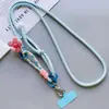 Correa para teléfono móvil para llevar cruzada, diseño original bicolor, multifuncional, uso de tres maneras, personalizada, color block, cadena de teléfono tejida ajustable para llevar cruzada