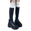 Botas elásticas de suela gruesa, botas ajustadas para mujer, colección otoño/invierno 2026, botas hasta la rodilla, elegantes botas de tacón alto, botas de moda