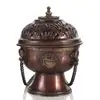 Quemador de incienso colgante de cobre estilo Tíbet, importado de Nepal, quemador de incienso de disco de cobre vintage tallado a mano, quemador de incienso colgante