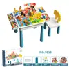 Mesa de Blocos de Construção Infantil Mesa de Jogo Multifuncional Mesa de Brinquedo de Montagem de Partículas Grandes e Pequenas Mesa Educacional de Aprendizagem Atacado Transfronteiriço