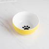 Guau cuenco de cerámica personalizado para gato cuenco doble cuenco para agua cuenco para gato mascota cuenco para arroz para comida para perro gato soporte agua potable pie alto boca oblicua