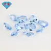Huagang Gem 104# Cristal Sintético Afilado Piedra Suelta Wholesale Cristal Afilado Artificial Gema Azul Claro Anillo de Fondo Afilado Forma Especial