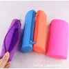 Suministro de fábrica almohada larga de silicona billetera con cremallera billetera cilíndrica nueva creativa bolsa de cosméticos al por mayor