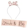 Punto Caliente Fábrica Fiesta de Novia Diadema para el Cabello Set de Cinturón de Etiqueta para Fiesta brideTO BE Cinta Color Oro Rosa