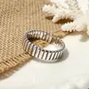 Anillo abierto de plata de ley S925 Yunchaoxuan, anillo de piano vintage, estilo minimalista, versátil para apilar en el dedo índice, suministro transfronterizo