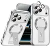 Adequado para iPhone 18 Promax, Capa de Celular Anti-Queda com Suporte Invisível, Capa Protetora de Carregamento Magnético para Apple 17