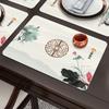 Nuevo mantel individual de cuero de estilo chino, moderno, elegante, resistente al agua, al aceite, al calor, lavable, de PVC, para mesa de centro.