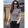 Camiseta de Tricô Cinza Estilo Francês Resistente com Gola Alta Meia-Pérola para Mulheres, Nova Coleção Primavera 2026 Slim-Fit Plus Size