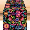 Camino de mesa de flor de mandala colorido del Carnaval de Nuevo México decoración del hogar mantel mantel mantel de mesa de café