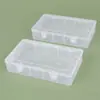 Caja Rectangular de Doble Botón Caja de Empaque Tapa Transparente Pluma Estilográfica Tarjeta Factura Juguete Tornillo Caja de Plástico Caja de Almacenamiento