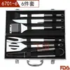 Herramientas para Barbacoa de Acero Inoxidable Más Vendidas Set de Barbacoa para Exteriores Caja de Aluminio para BBQ Suministros para Barbacoa Combinación de Bolsa de Tela Set de Parrilla