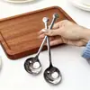 Colher de Sopa com Cabo Longo de Aço Inoxidável 304 Selecionada Cuidadosamente, Colher de Jantar, Colher em Formato de Urso, Colher de Sobremesa, Colher em Formato de Urso